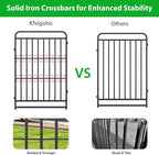 Heavy Duty Dog Playpen: 16 Steel Panels 40" Height, Square Steel Pipe with Reinforced Crossbars, 36FT 103 Sq.ft Portable Fence for Yard RV Camping, Snowy Black