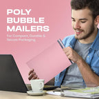 Light Pink Poly Bubble Mailers 7.25x12 inch #1 | Self Seal Padded Envelopes | Cushioned Bubble Mailer | Usable Size 7.25x11 | WaterProof | Lightweight mailing Shipping Bags | 100 Pack Bulk