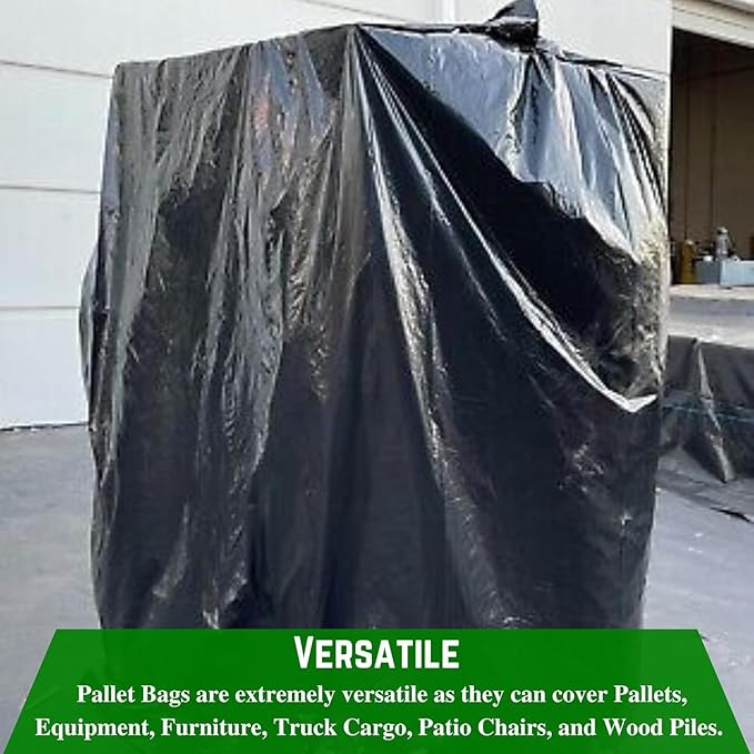 Farm Plastic Supply - Black Pallet Covers - 3 Mil - (55" x 53" x 75") - Heavy Duty Construction Grade Strength Pallet Bags, Pallet Covers, Polyethylene Pallet Bags, and Pallet Storage (5 Pack)