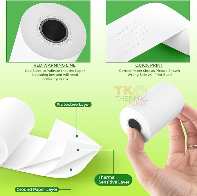 (200 Rolls) 2 1/4" x 85' Thermal Paper, POS Receipt Paper for Retail Business Cash Register, Fits Most Credit Card Terminal