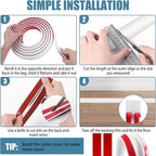 Floor Cord Covers for Wires 10FT Cable Hider Wire Cover Self Adhesive Cord Hider Floor for Offices, Homes, Workshops, Warehouses Cable Cavity 0.39" W x 0.27" H
