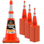 Xpose Safety 36 Inch Orange Traffic Cones with 6" & 4" Collars, 48-Pack - Multipurpose PVC Plastic Safety Cone for Parking, Soccer, Caution, Kids and Construction - DOT Approved