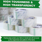 HERKKA Clear Packing Tape, 12 Rolls Heavy Duty Packaging Tape for Shipping Packaging Moving Sealing, 3 mil Thick Clear Packing Tape, 1.88 inches Wide, 65 Yards Per Roll, 780 Total Yards