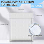 Ireer 20 Pack Extra Large Bubble Mailers 10 x 13" Poly Padded Envelopes Cushioned Mailing Envelopes Bubble Padded Mailers Self Adhesive Waterproof Shipping Bags for Business Gift Packaging