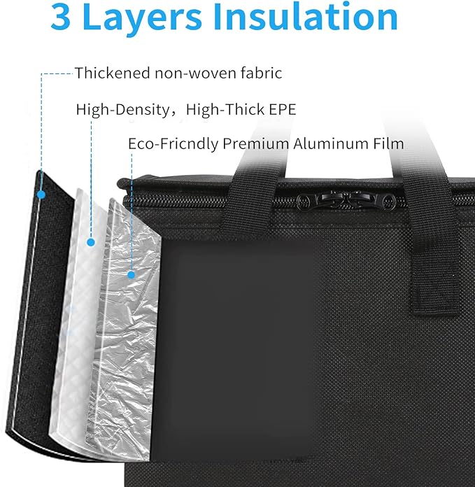 Pizza Carrier Insulated Bags Large for Deliveries, Insulated Pizza Carrier Delivery Bag 20x20 inches Food Bag for Personal and Professional Use