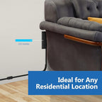LIDER Flat-Face Outlet Extender with 3 Receptacles, Ultra-Thin Wall Plate Plug with Cord Extender and 3-Outlet Power Strip, 8ft Cord, LWE8-315-BK, ETL-Listed, Black