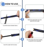 Expandable Braided Sleeving, PET Automotive Wire Loom, Flexible Cable Management for Audio Video and Other Home Device, Cord Protector from Pets (Black Blue, 3/8" x 25ft)