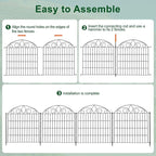 SUNLAX 10 Panels Garden Fence 20ft(L) x 24in(H) Metal No Dig Fence Animal Barrier for Dogs Temporary Fence for Backyard Outdoor Garden Without Gate