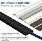 Floor Cord Covers for Wires 20FT Cable Hider Wire Coverr Self Adhesive Cord Hider Floor for Offices, Homes, Workshops, Warehouses Cable Cavity 0.47" W x 0.27" H