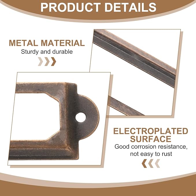 PATIKIL 60x17mm Metal Label Holders, 30 PCS Label Name Card Tag Frames with Screws for Office Library File Cabinets Shelves Wood Drawers Fabric Bins, Red Bronze