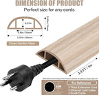 Floor Cord Cover Cavity 0.8"x0.37" Self Adhesive Cord Hider, 3.3FT Low Profile Cable Management, Extension Strip Protector for Wires, Prevent Cable Trips for Offices, Gyms (Wood Light Yellow)