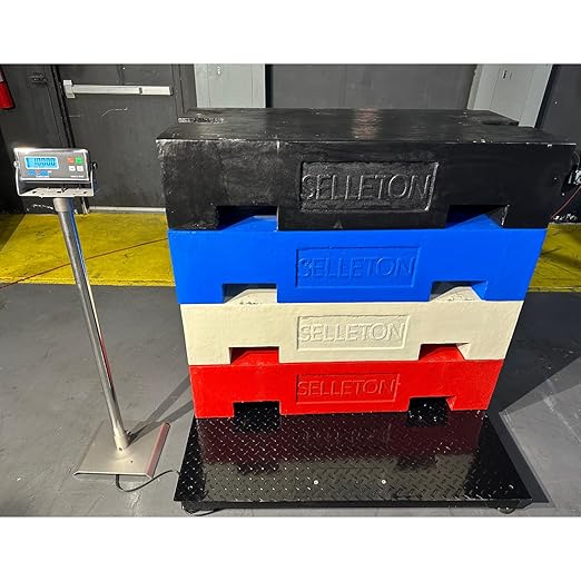 SellEton SL-700-3x3 36" x 36" Industrial Floor Scale, Accurate Pallet Scales with Metal Indicator for Warehouse Shipping | 10,000 lb x 1 lb