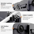 RESTMO 5-Piece Outdoor Waterproof Electrical Box Set – 12.5" x 8.5" x 5" Large & 7.1" x 2.3" x 2.3" Small, Weatherproof Boxes for Power Strip, Outlet, Plug, Socket, Timer, Holiday Light, Gray