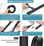 Floor Cable Cover 3ft White, LZEOY Cord Covers for Wires on Floor, Cord Hider Floor Cable Management, Extension Cord Floor Cover Low Profile, Floor Cord Cover for Office/Carpet/Floor