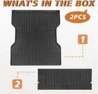 TripleAliners for Tacoma 2024 2025 | Truck Bed Mat & Tailgate Mat | All Weather Liners Compatible with 2024+ Toyota Tacoma Accessories Cargo Liner Protection (Fit 6FT Truck Bed), 2PCS