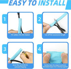 Automotive Wire Loom Tubing, Split Braided Cord Protectors from Pets No Chew, Flexible Cable Sleeve Cable Management for TV/Computer/Electric Wires (Sky Blue, 3/8"-10ft)