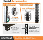 HOMEDANT 5 Tier Storage Shelves Adjustable Laminated Boltless Garage Metal Shelving Unit Heavy Duty Utility Rack Shelf Warehouse Pantry Closet Kitchen (4, (M) 35.9" W, Black)