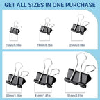 360 PCS Binder Clips Small – Mini Black Metal Paper Clamps, 0.6in/15mm Binder Paper Clips, Binder Clamps Set for Office Home School Supplies