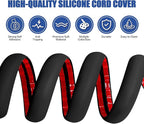 Floor Cord Cover Self Adhesive Cord Hider,3.3FT Cable Management, Extension Strip Protector for Wires, Prevent Cable Trips for Offices, Gyms, Exhibitions Cavity:0.39"(W) x 0.27"(H) Black