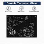 Black Dry Erase Board, 6' x 4' Magnetic Glass Whiteboard for Wall,72" x 48" Large Black Glass Magnetic Board with 1 Marker Tray and 10 Magnets for Office, Home, Classroom