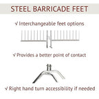 Angry Bull Barricades Metal Interlocking Steel Barricade (8.5 Ft. Heavy Duty, Flat Feet, Black Powder Coated, Set of 10)