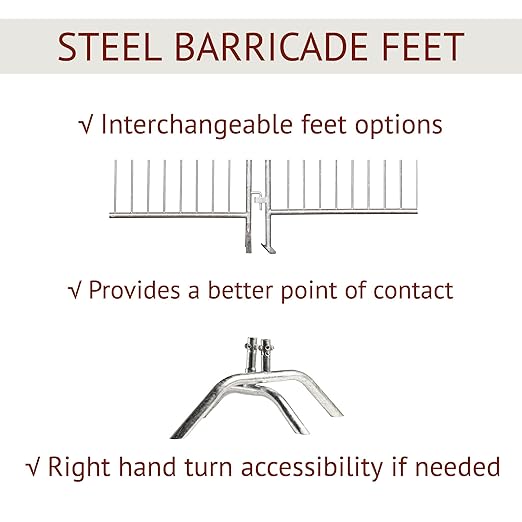 Angry Bull Barricades Metal Interlocking Steel Barricade (8.5 Ft. Heavy Duty, Flat Feet, Orange Powder Coated, Set of 10)