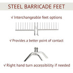 Angry Bull Barricades Metal Interlocking Steel Barricade (8.5 Ft. Heavy Duty, Bridge Feet, Red Powder Coated, Set of 10)
