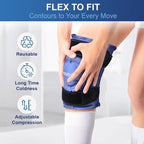 APEXUP Ice Pack for Knee Pain Relief, Large Reusable Wrap After Surgery, Flexible Gel Cold Pack for Injuries, Pain Relief for Back, Shoulder, Elbow, Ankle and Leg (Navy Blue, XXL, 1PK)