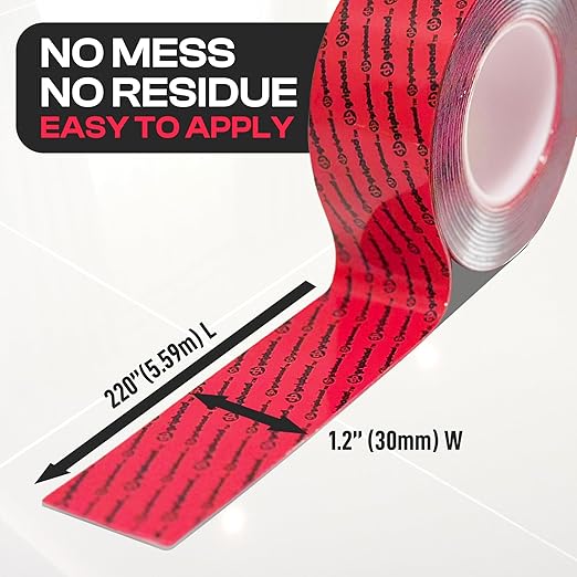 GripBond Clear Double Sided Tape, 4 Rolls (18.3 Ft), 1.2”x220” – Clear Mounting Tape for Hanging Picture, Poster, Carpet, Photo Decorations - Nano Adhesive for Home, Office, Indoor & Outdoor Use