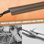 Floor Cord Cover Self Adhesive Cord Hider,3.3FT Cable Management, Extension Strip Protector for Wires, Prevent Cable Trips for Offices, Gyms, Exhibitions Cavity:0.47"(W) x 0.35"(H) Wood Walnut
