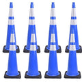BESEA 8Pack 36” inch Traffic Cones Blue Road Parking Cones Construction Safety Cone Structurally Stable for Traffic Control(Blue Color)