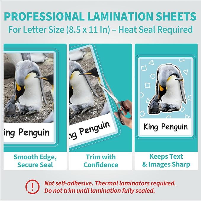 Binditek 400 Pack 3 Mil Thermal Laminating Pouches, 9x11.5 Inches Laminating Sheets, for Letter Size, Ultra Clear, Glossy, Hold 8.5x11 Inches, Heat Seal, School Office Supplies