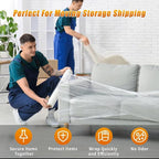 Stretch Film Shrink Wrap for Moving Supplies (15inch, 2 Pack) x 1000ft, Industrial Strength Plastic Wrap Stretch Roll for Pallet Wrapping Shipping Moving Boxes Storage Furniture with Handles, Clear