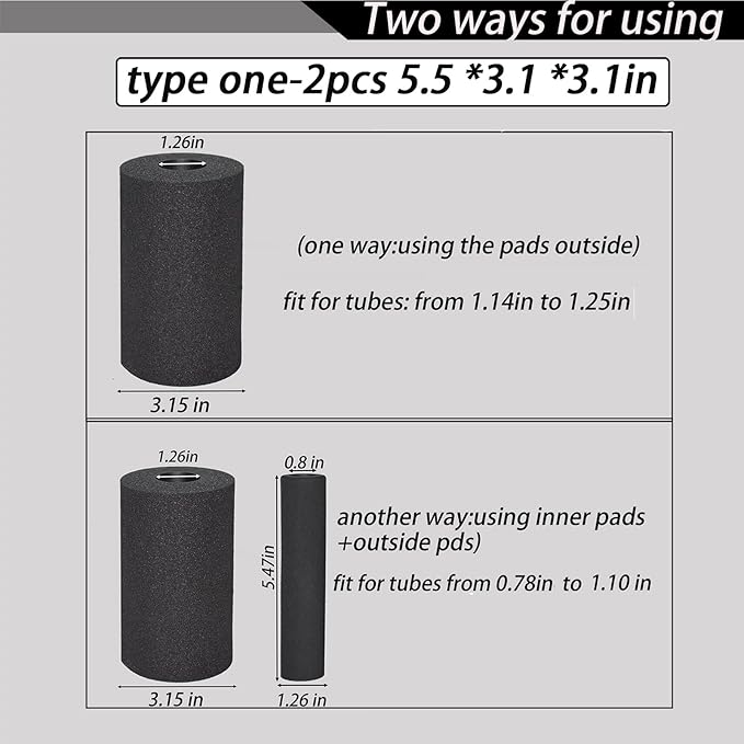 Foot Foam Pads Roller (5.5 * 3.1 * 3.1in), Weight Bench Foam for Inversion Table,Sit Ups,Leg Curl Attachment Extension (Black)