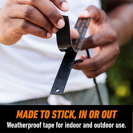 Gorilla Heavy Duty Double Sided Mounting Tape, Black Tape, 1" x 120" (Pack of 2) - Weatherproof for Indoor or Outdoor