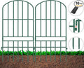 Adavin Animal Barrier Garden Fence,10 Pack Green 12''L x 25" H no dig Fence, Underground dig Protection for Dog Rabbits Rustproof Metal Wire Panel Border, 10 ft Ground Stakes for Outdoor Patio