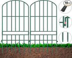 Adavin Animal Barrier Garden Fence,10 Pack Green 12''L x 25" H no dig Fence, Underground dig Protection for Dog Rabbits Rustproof Metal Wire Panel Border, 10 ft Ground Stakes for Outdoor Patio