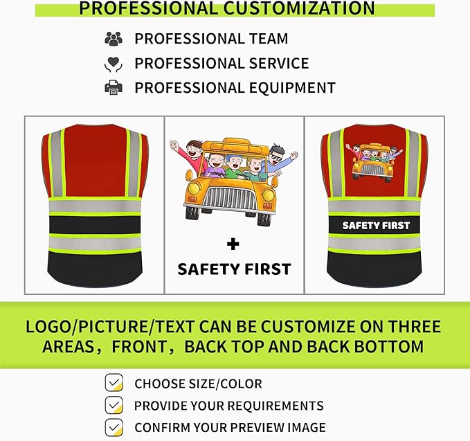 BeautyWill Custom Logo Safety Vest Class2 High Visibility Reflective Vest Breathable Construction Vest