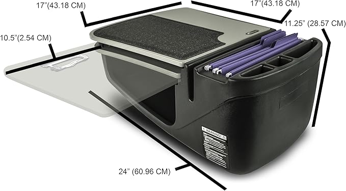 AutoExec AE-GMCD-PI-PS-PM-TAB-BT GripMaster Car Desk for Your Vehicle Workstation and Mobile Office, Black with 400 watt Power Inverter, Printer Stand, Phone Mount and Tablet Mount