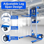70" 500lbs Material Lift Winch Stacker, Hand Winch Lift Truck with Adjustable Straddle Leg, Manual Material Lifter Pallet Stacker for Contractor, Workshop, Industrial, 42.90" L x 43.30" W