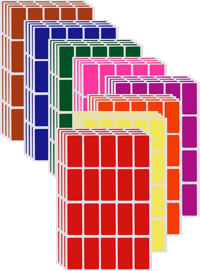 Royal Green Rectangular Labels 40mmx19mm Multi Color-Code Sticker Sheets (1.57 inch x 0.75 inch) - 1600 Pack