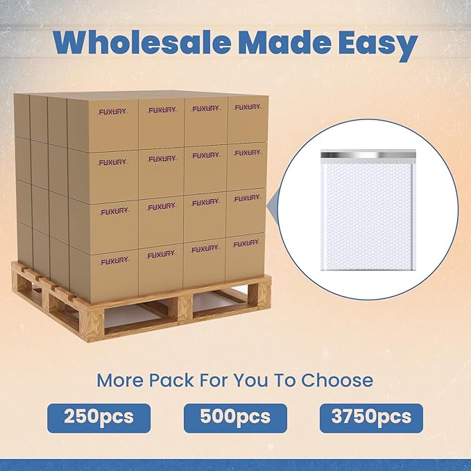 Fuxury Bubble Mailers 10x13 Inch White 500 Pack Bulk Padded Envelopes Thick Mailing Envelopes Bubble Opaque Padded Mailers Shipping Bags for Mailing Book Makeup Small Business