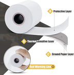 Azure Zone, Thermal Paper 2-1/4 X 85ft 200 Rolls, Fits Most POS Machines and Cash Registers, Great for Business Sales