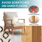 24 Pcs Chair Leg Floor Protectors Rectangle, Silicone Felt Furniture Leg Pads Caps Covers for Hardwood Floors (Fit Perimeter 3-3/4" to 4-7/8")