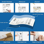 4”x6” Thermal Labels 2000 Labels, Shipping Label Thermal Paper for Thermal Printers Zebra & Rollo (2 Packs of 1000)