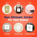 5-1000 Custom Vinyl Stickers - Upload Your own Image, Text, Design, Logo - Personalized Logo Labels for Handmade, Packaging, Bottle, Jars, Candle, Brand Stickers (White, 1.5x1.5 Square)