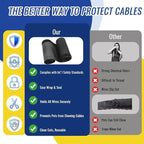 1.5" - 6.6FT Chew Proof Cord Protector from Pets, Black Heavy Duty Dog & Cat Cable Sleeve Cover - Flexible Split Sleeve for Home, Office, Automotive Wires