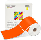 3 X 5 Inch Printable Waterproof Rectangle Color Coding Labels, 300 Per Roll Adhesive Color Coding Stickers for Bar-Codes, Address, Small Business Labeling, Fluorescent Orange