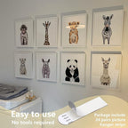 24 Pairs Picture Hanging Strips Heavy Duty, Hanging Pictures Without Nails, Picture Hanger Damage Free, Sticky Picture Hangers for Walls Hanging Strips