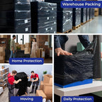 Rosmonde 400 Pack Black Plastic Wrap, 80 Gauge Durable Shrink Wrap Roll, 18" x 1500 ft Stretch Wrap Roll, 3" Core, Heavy Duty Stretch Film for Pallet Wrapping Warehouse Packaging, Moving & Storage